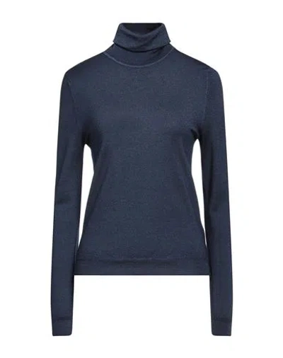 Aspesi Woman Turtleneck Navy Blue Size 8 Wool