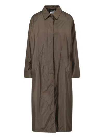 Aspesi Dark Green Nylon Waterproof Trench Coat In Gray