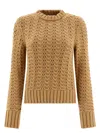 Aspesi Maglione Girocollo In Maglia Pointelle In Brown
