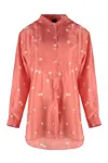 Aspesi Silk Shirt With Polka Dot Pattern In Coral