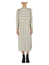 Aspesi Stripe-print Shirt Dress In Azure