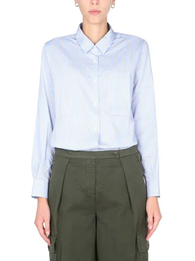 Aspesi Women's Striped Pattern Button-up Shirt In Multicolour