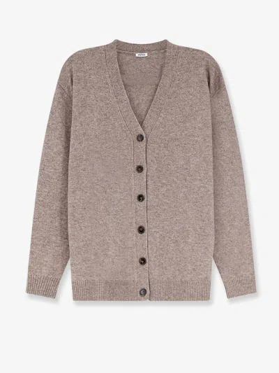 Aspesi Wool And Cashmere Blend Cardigan In Beige