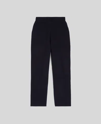 Aspesi Wool And Cotton Blend Trousers In Blue