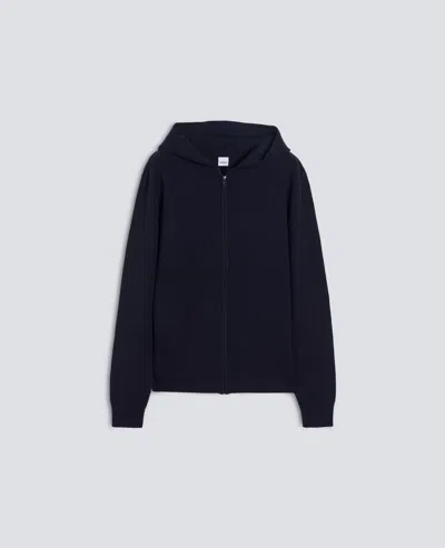 Aspesi Wool And Cotton Hoodie In Blue