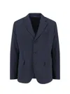 Aspesi Tailored Single-breasted Blazer With Pockets In Blue