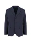 Aspesi Tailored Single-breasted Blazer With Pockets In Blue