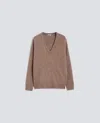 Aspesi Wool-blend Sweater With V-neck In Brown