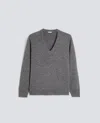 Aspesi Wool-blend Sweater With V-neck In Gray