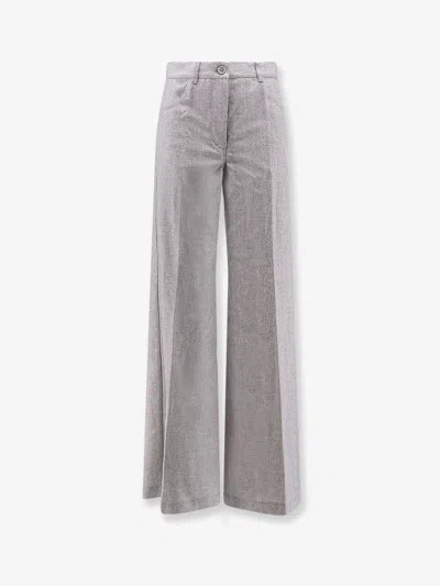 Aspesi Wool Blend Trousers In Gray