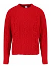 Aspesi Cable-knit Crew-neck Sweater In Animal Print