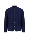 Aspesi Wool Cardigan - Grey In Blue