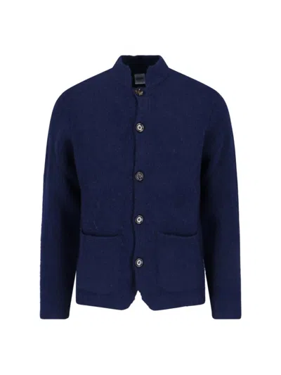 Aspesi Wool Cardigan - Grey In Blue