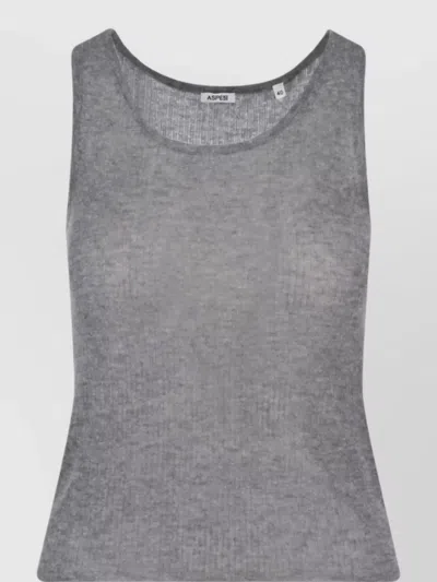 Aspesi Wool Cashmere Long-sleeve Knitted Top In Gray