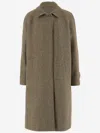 Aspesi Herringbone-pattern Coat In Brown
