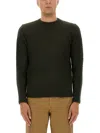 Aspesi Relaxed Fit Wool Jersey Sweater In Black