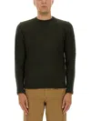 Aspesi Relaxed Fit Wool Jersey Sweater In Green