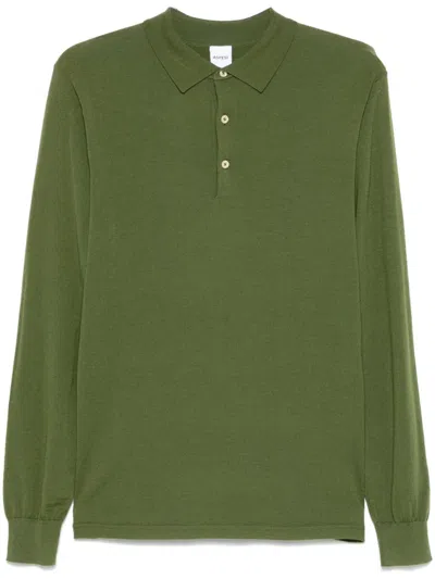 Aspesi Wool Polo Shirt In Green