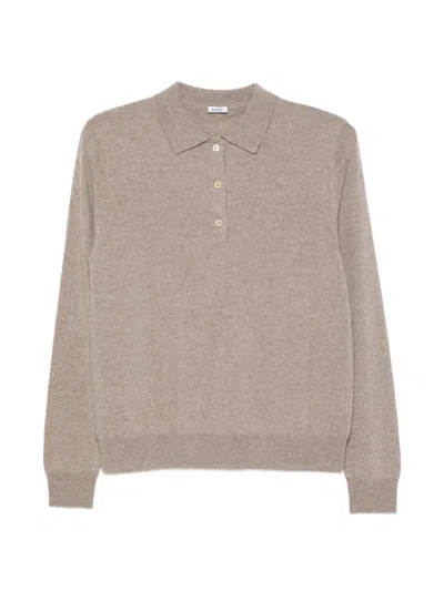 Aspesi Wool Polo Top In Neutral