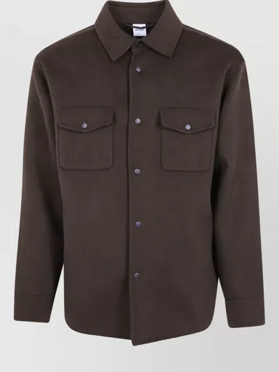 Aspesi Wool Shirt Jacket In Brown