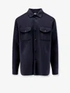 Aspesi Snap-button Overshirt Jacket In Blue