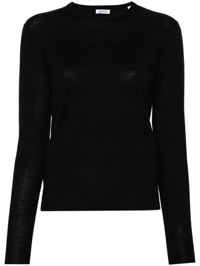Aspesi Wool Sweater In Black  