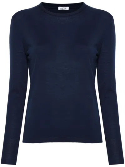Aspesi Wool Sweater In Blue