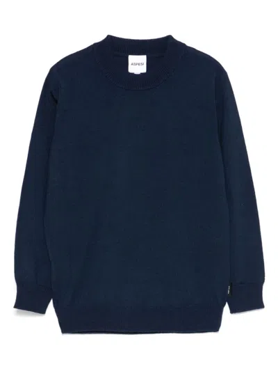 Aspesi Kids' Wool Sweater In Blue
