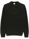 Aspesi Knitted Wool Polo Jumper In Green