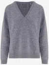 Aspesi Wool Sweater With V-neck In Gray