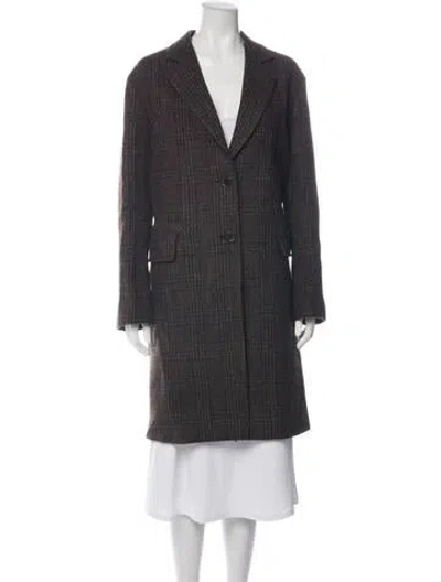 Pre-owned Aspesi Wool Tweed Pattern Coat W/ Tags In Blue