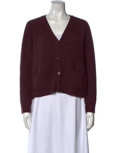 Pre-owned Aspesi Wool V-neck Sweater In Burgundy