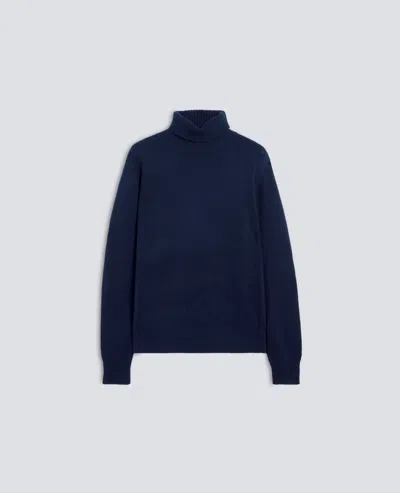 Aspesi Wool, Yak And Cashmere Roll-neck Knit - Navy In Blue