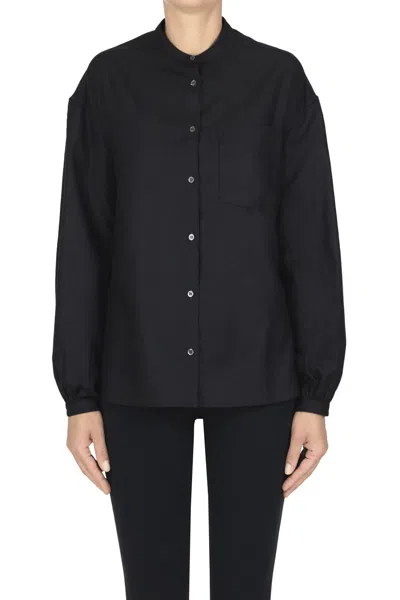 Aspesi Wool-blend Shirt In Blue