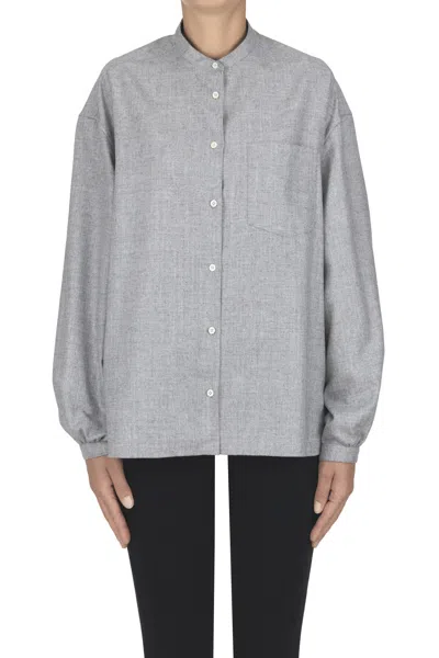 Aspesi Wool-blend Shirt In Gray