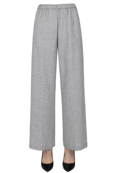 Aspesi Wool-blend Trousers In Blue