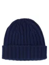 Aspesi Knit Ribbed Folded Cuff Hat In Blue