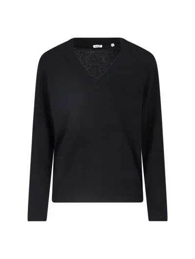 Aspesi Wool-yak-cashmere Sweater In Black