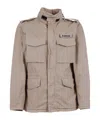 Aspesi Beige Minifield Patch-logo Cotton Jacket In Brown