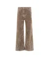 Aspesi Worn-out Plush-denim Pants In Brown