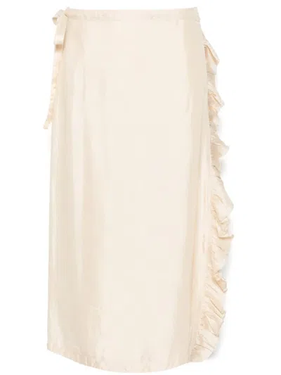 Aspesi Wrap-design Midi Skirt In Neutrals
