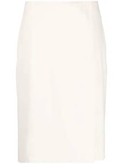 Aspesi Wrap-front Midi Skirt In Neutrals