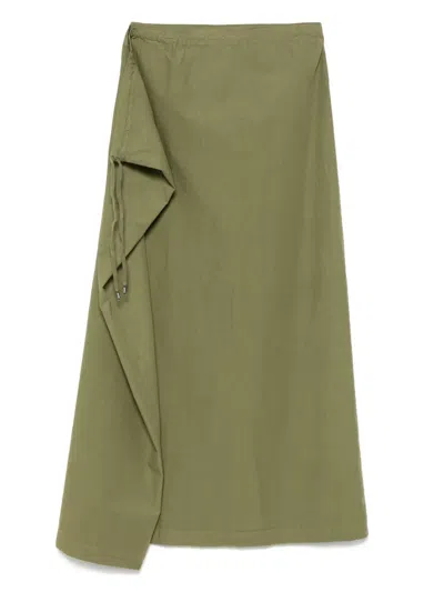Aspesi Wrap Midi Skirt In Green