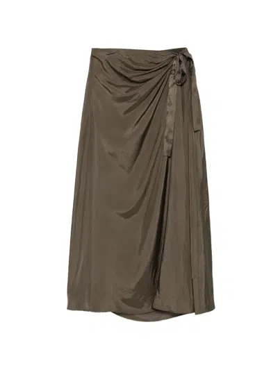 Aspesi Wrap Midi Skirt In Green