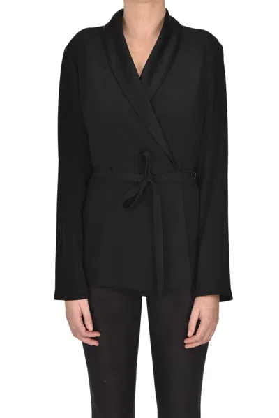 Aspesi Wraparound Shirt Jacket In Black