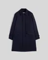 Aspesi Wright Wool Twill Raincoat In Blue