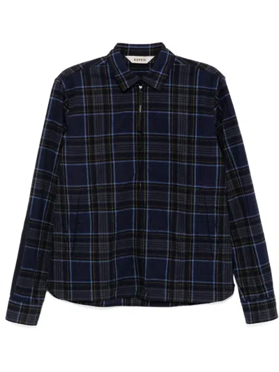 Aspesi Zip Fastening Shirt Jacket In Blue