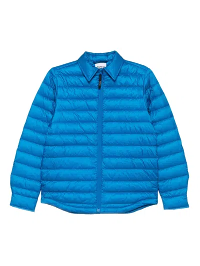 Aspesi Zip Quilted Jacket In Blue