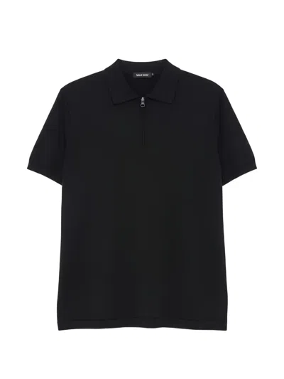 Aspesi Black Zip Closure T-shirts Polos