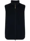 Aspesi Zip-up Sleeveless Cardigan In Blue